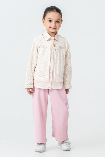 Girl's 3-Piece Set with Tie Collar - 26K 4499