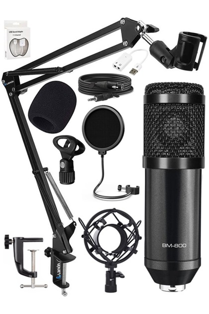 Larkin König BM800 Black Condenser Mikrofon Stand 7.1 Ses Kartı