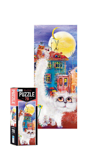 Blue Focus Games 3 ADET 78 Parça Puzzle- Street Cats ve Little Owl