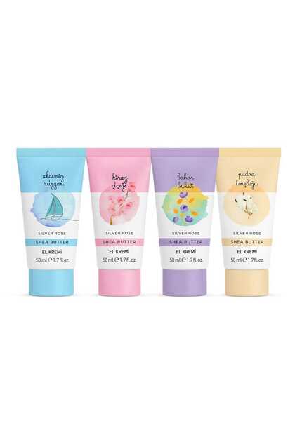 4-Piece Hand Cream Set Powder Freshness & Spring Bouquet & Cherry Blossom & Mediterranean Dream