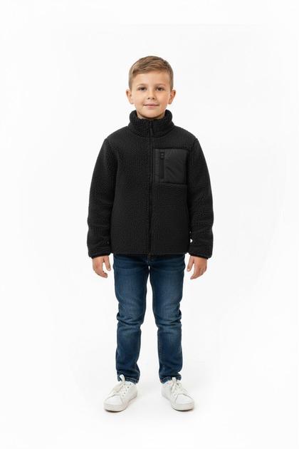WELSOFT PELUŞ FERMUARLI KIŞLIK KIZ VE ERKEK ÇOCUK YELEK HIRKA(TAM KALIP )