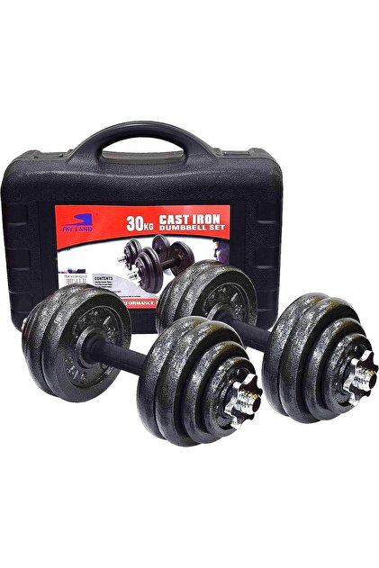 Cast Iron Dumbbell Set EM-9221-30 Adjustable Weights for Strength Training at Home