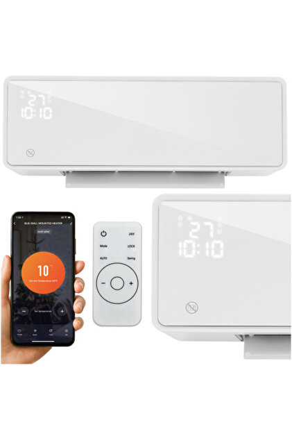 Aeroterma electrica Smart de perete, 2000W, 3 moduri functionare, temporizator 1-24h, Tuya