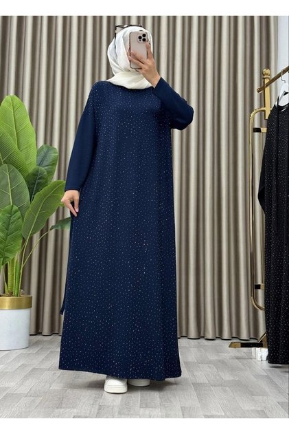 Kuşak Detaylı kristal taşlı Fulya Elbise