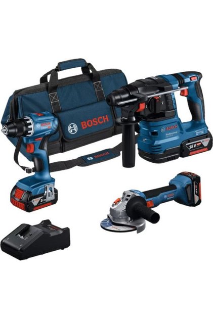 SET COMBI 18V GSR18V-45 + GWS18V-8 + GBH18V-22 + 3x GBA 18V, 4.0Ah + GAL18