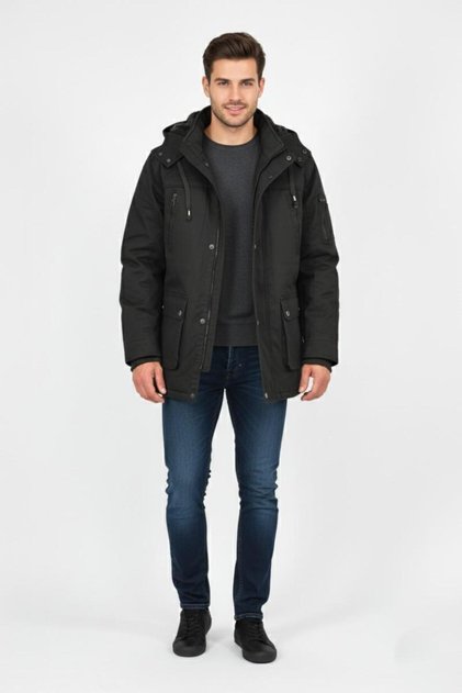 Bigazzi Erkek Spor Kanvas Kapüşonlu Parka 85134 BGL-ST04883