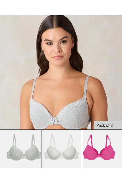 Women Assorted T-Shirt Bra Set (Pack of 3)