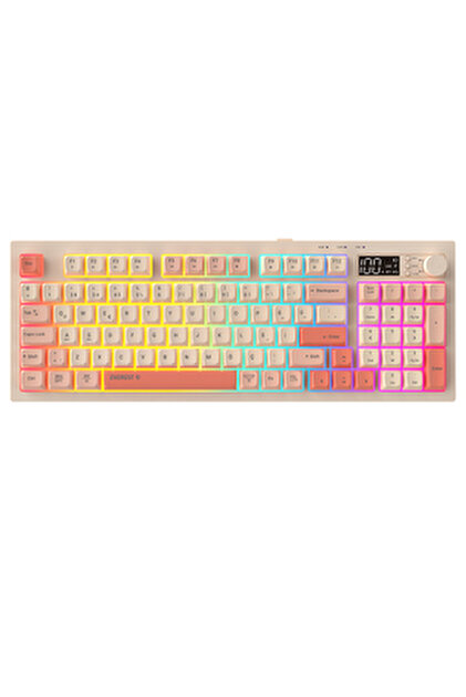 Everest KB-85 SILENT PRO Kablosuz Bej-Pembe-Turuncu SESSİZ RGB