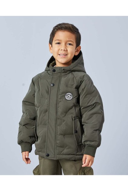 Boys Olive Puffer Padded Jacket