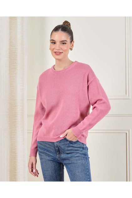 Women Pink Knitted Pullover