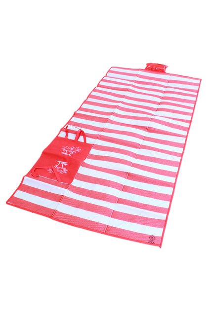 Saltea impermeabilă pentru plajă sau camping, model tip sac, cu pernă gonflabilă suplimentară, 175x90 cm, roșie
