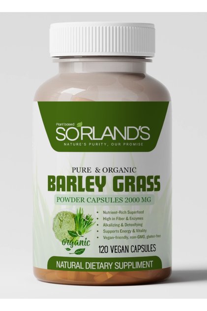 Organic Barley Grass Capsules – 120 Vegan Capsules Pure & Natural Green Superfood