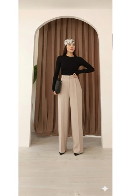 Damen Palazzo-Hose mit elastischem Rücken