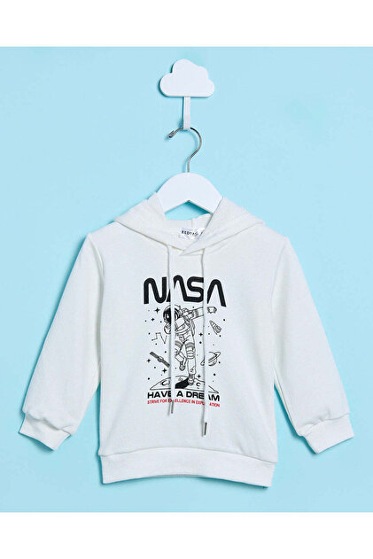 Infant Boys White Printed Sweatshirt