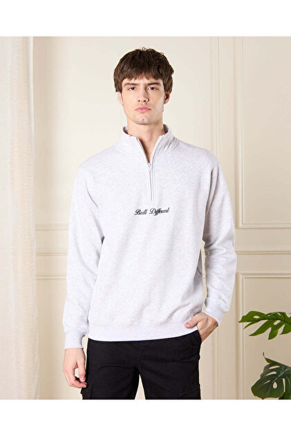 Men Ecru Printed Sweatshirt