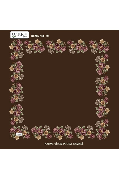 Чанта за писане Plain Floral 90 см Oyalık Yemeni Вътрешна тюл 90x90 см Център празен Краища Floral