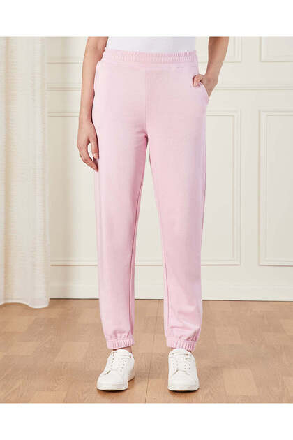 Women Pink Elasticated Jogger Pants