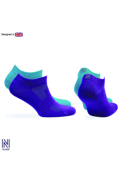 Sheldon Lc Low Cut Merino Wool Outdoor Hiking Socks 2 Pack Purple/Blue