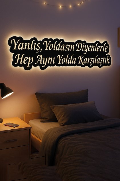 Led Işıklı Kişiye Özel Yazılar Dekoratif Tablo Duvar Dekorlu Gece Lambası