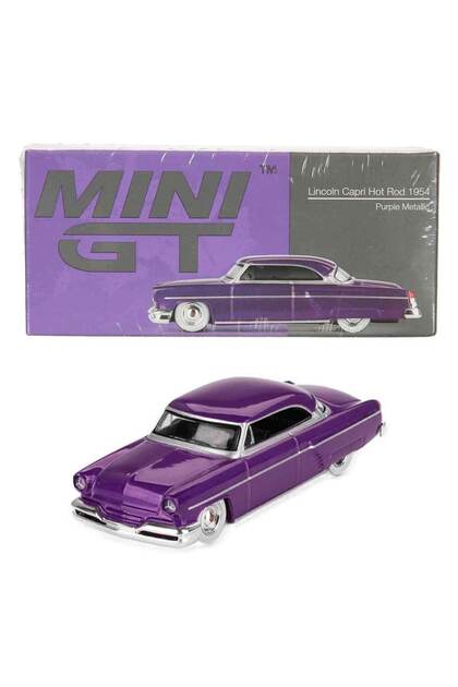 Mini GT 1:64 Lincoln Capri Hot Rod 1954 - Violet Métallisé, Modèle Diecast MGT00757