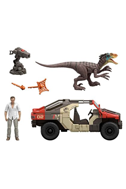 Jurassic World Fırlatma ve Savaş Aracı Figürlü Oyun Seti JGB59
