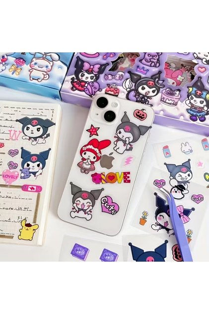 25 Pieces 125 Pieces Transparent Kuromi Sticker Set Sanrio