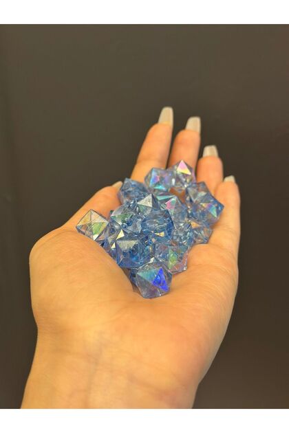 1 cm 25 Pieces Crystal Plastic Cube Jewelry Beads Blue