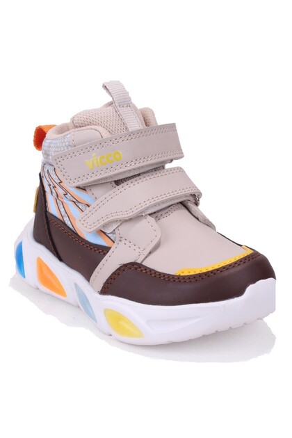 David 946P25K420 Bej Ortopedik Günlük Işıklı Erkek Çocuk Spor Bot