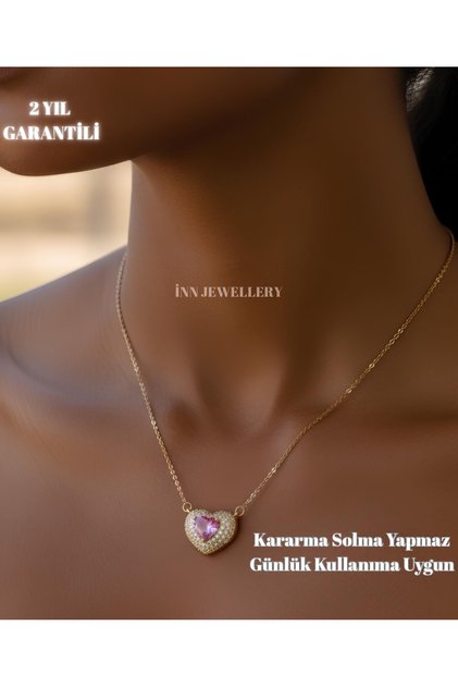 316L Steel Necklace Tarnish-Free Antiallergic with Heart Figure (2 Years Importer Warranty)