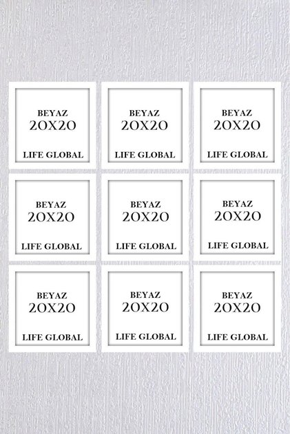 Beyaz Çerçeve Seti 9 Adet 20x20 PVC Lİ