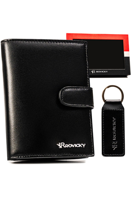 Set cadou: portofel elegant din piele pentru bărbați și breloc - Rovicky