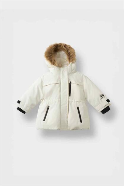 muta 【25AW】 BLISTER JACQUARD PARKA Defacto Çıkarılabilir Suni Kürk Yaka Kapüşonlu Polar Astarlı