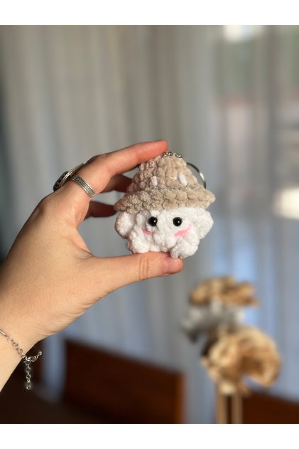 Crochet Amigurumi Mini Mushroom Keychain | Gift for Lover and Friend | Bag Ornament