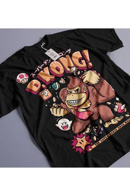 Super Mario D-Kong Printed Cotton T-Shirt