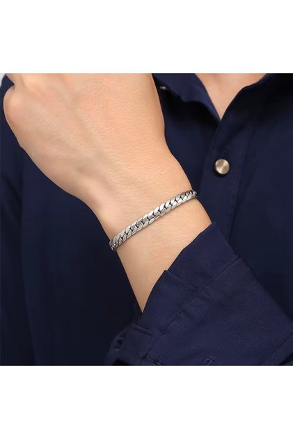 Unisex Urban Kararmaz Gümüş Çelik Bileklik