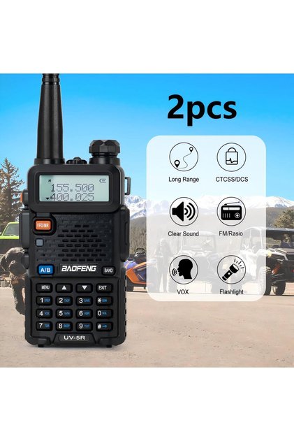 2pack UV-5R Walkie Talkie,Two Way Radio,Handheld Transceiver,Long Range,UHF / VHF Dual Band