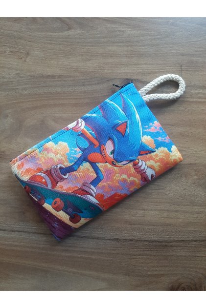 Owl Bag Skateboarder Sonic Pattern Design Wallet Pencil Case Bag Organizer