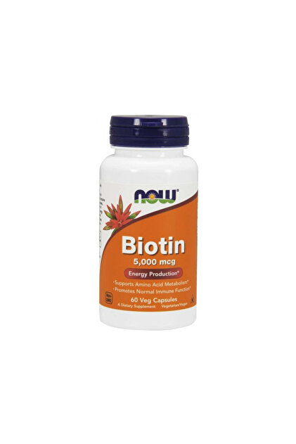 NOW Biotin 5000 mcg, 60 capsule vegetale, pentru creșterea părului