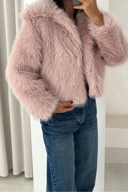 Women's Pink Lined Shawl Collar