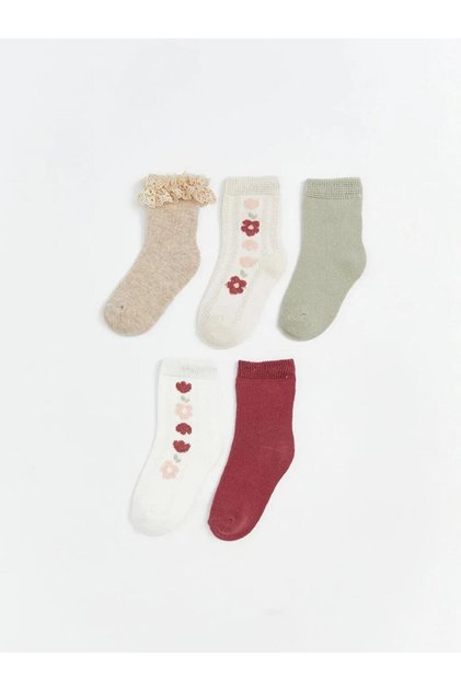 Floral Baby Girl Socks 5-Pack (W5)