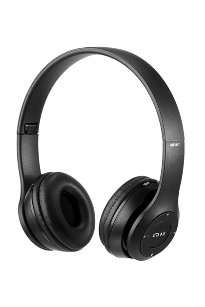 Casti wireless P47 Negru cu bluetooth microfon