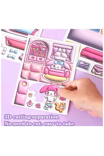 synshop Cinnamoroll Karton Evcilik Oyunu Bebek Giydirme Çocuk