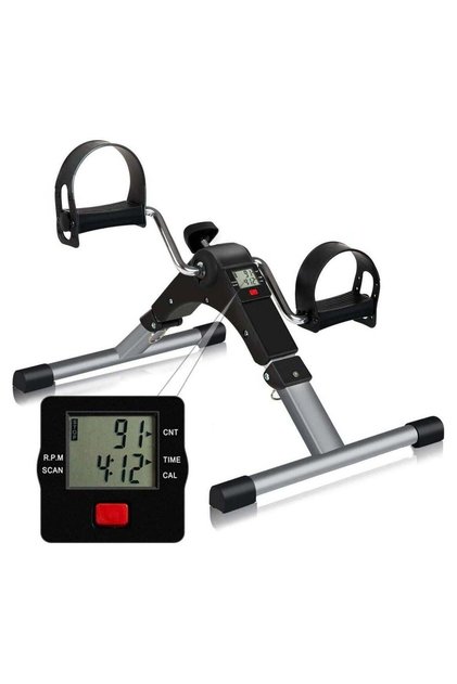 Pedal Exerciser Digital Foldable Mini Foot/Arm Exercise Bike - Variable Resistance