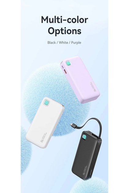 شاحن متنقل بثلاث مخارج للشحن سريع 20w