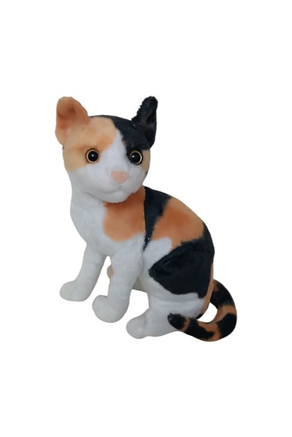 Gerçekci Oyuncak Peluş Kedi Sevimli Kedi Sesli Miyavlayan Sesli Oyun Arkadaşı Hediyelik Kedi 30 cm