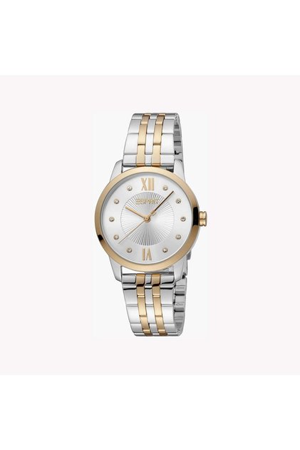 Women's Silver & Rose Gold Watch, Silver Dial | Es1l150m0025