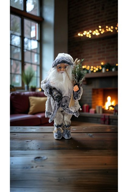 Gri Noel Baba 45 cm