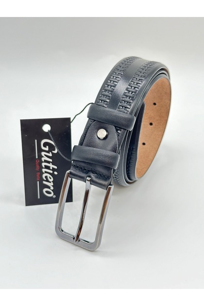 Men's 100% Genuine Leather Black Classic Belt