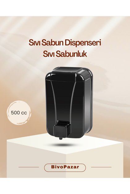 Sıvı Sabunluk ( Sıvı Sabun Dispenseri) Duvara Monte 500 cc Siyah