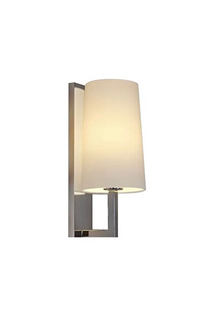 Luxury Hotel Type Wall Sconce Cream Fabric Lampshade and Chrome Metal Body Modern Lighting